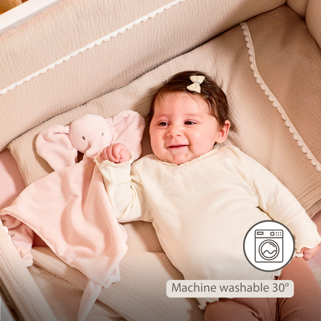 FanFan Baby Cuddle blanket - 65 x 40 cm - Doudou Elephant - Pink [EN]