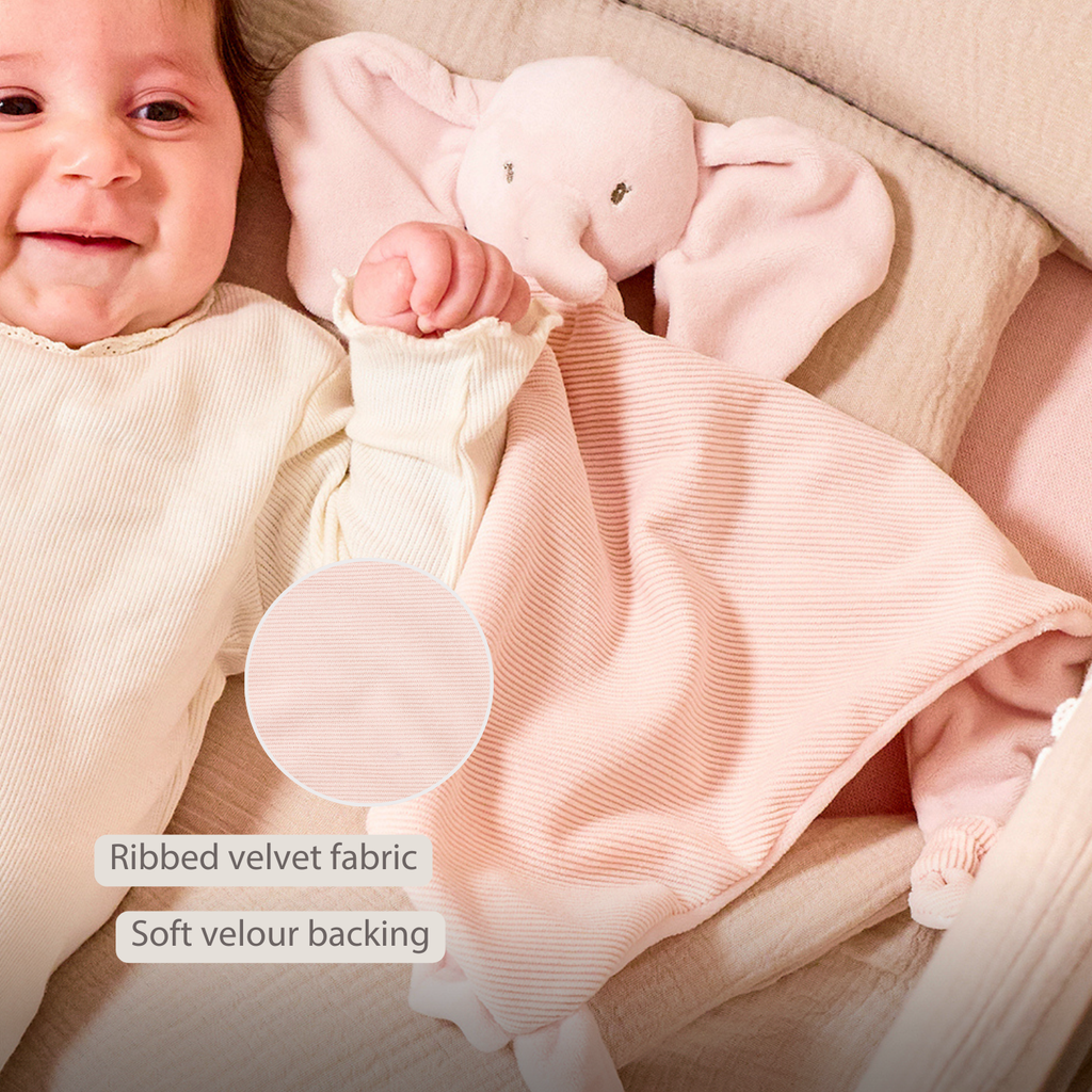 FanFan Baby Cuddle blanket - 65 x 40 cm - Doudou Elephant - Pink [EN]