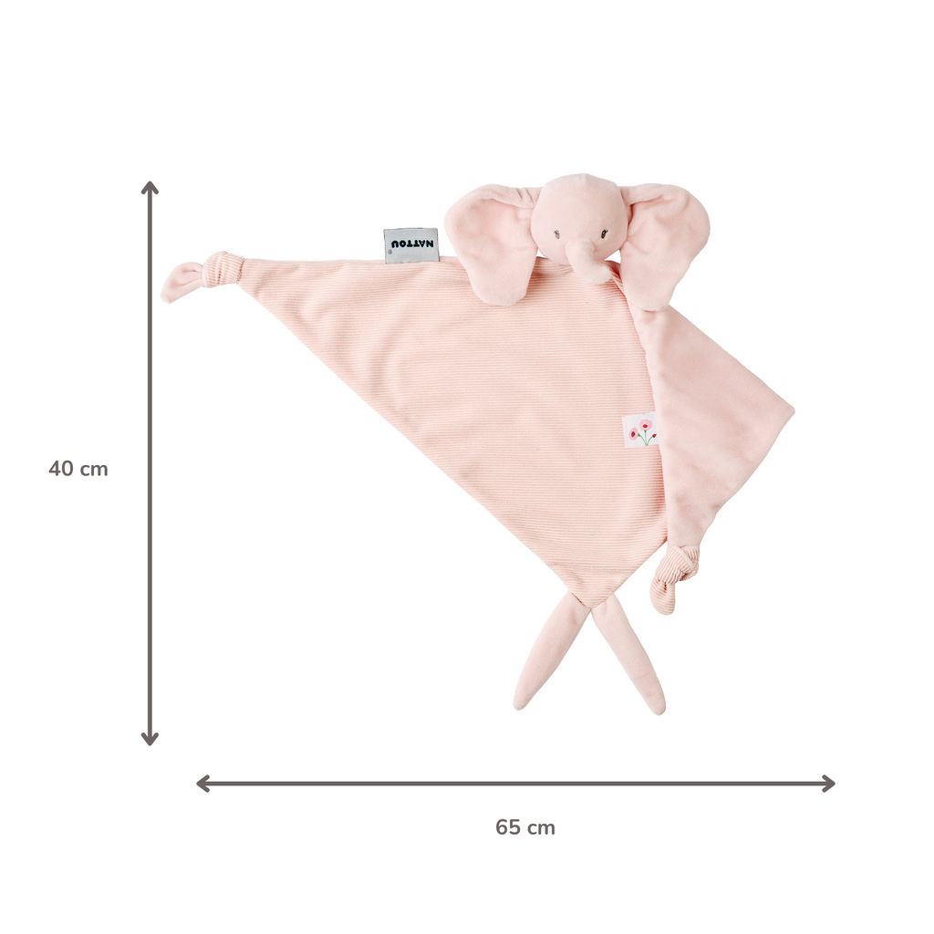 FanFan Baby Cuddle blanket - 65 x 40 cm - Doudou Elephant - Pink [EN]