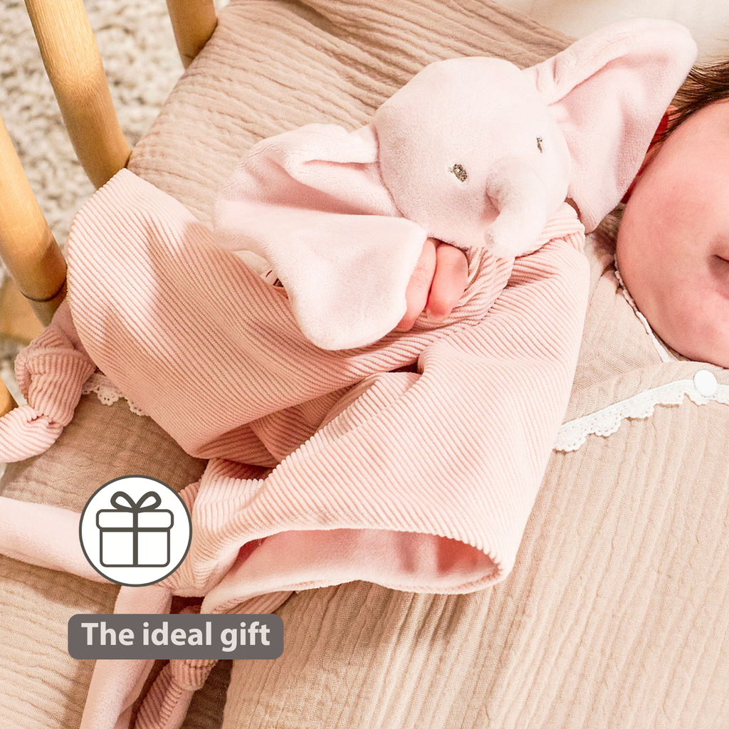FanFan Baby Cuddle blanket - 65 x 40 cm - Doudou Elephant - Pink [EN]