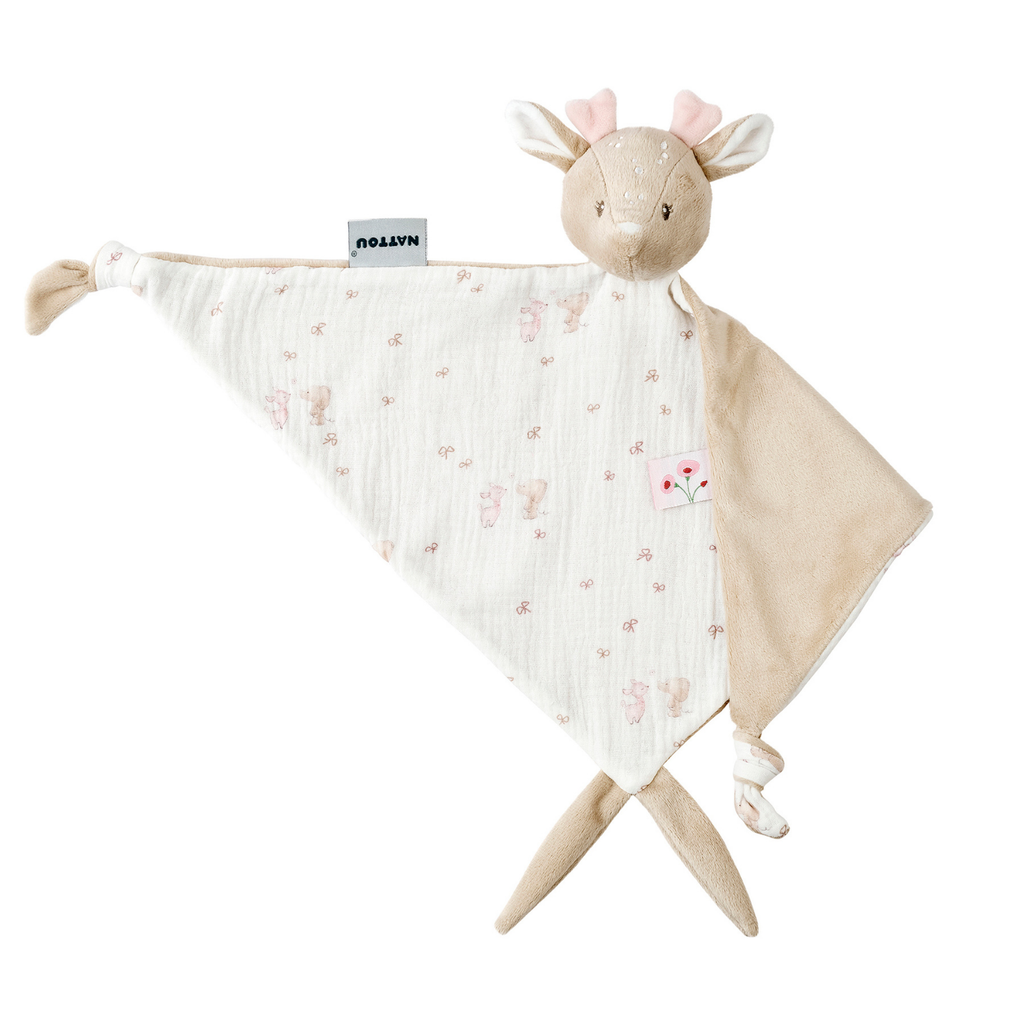 FanFan Baby Cuddle blanket - 65 x 40 cm - Doudou deer - Pink [DE]