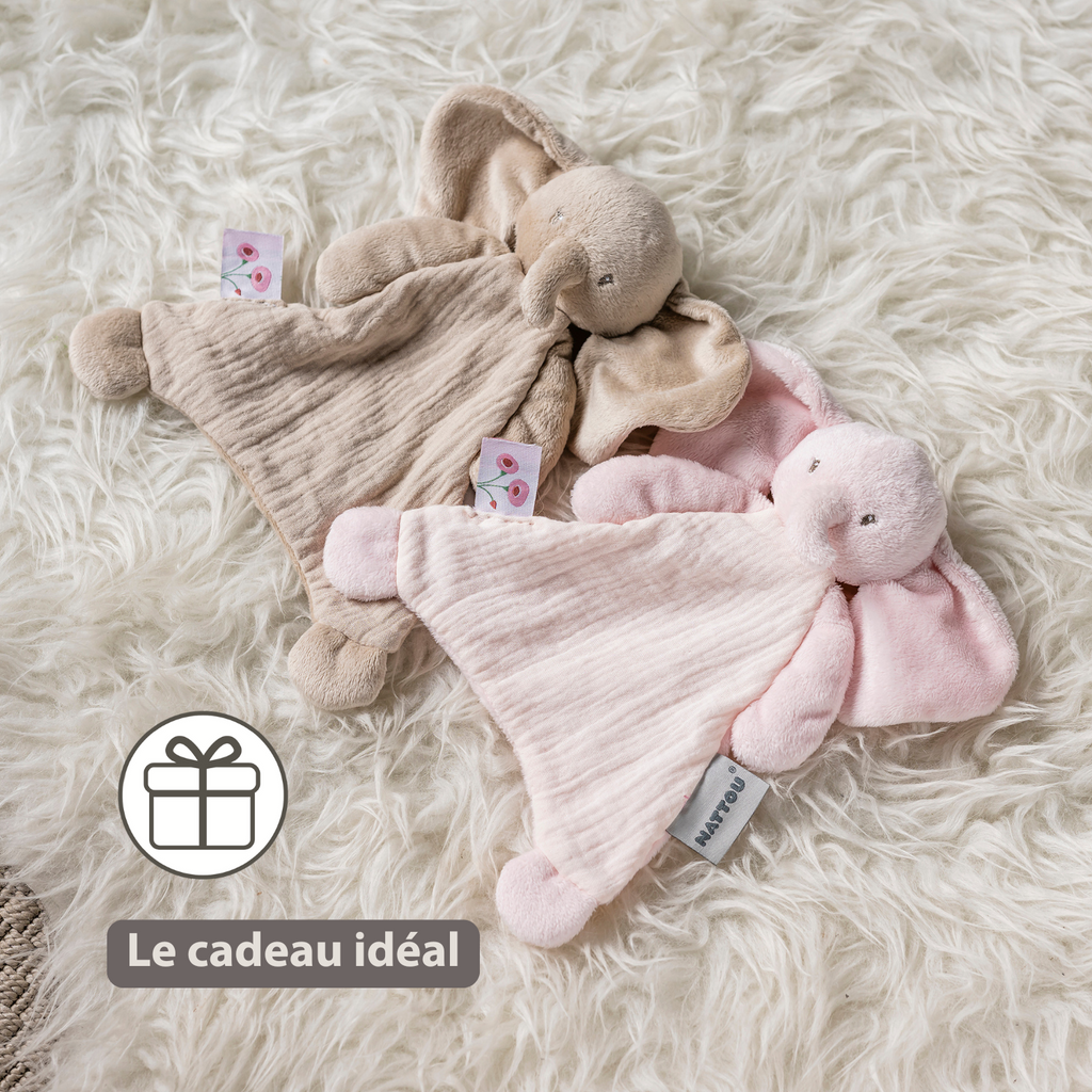 FanFan Baby Cuddle blanket - 65 x 40 cm - Doudou deer - Pink [FR]