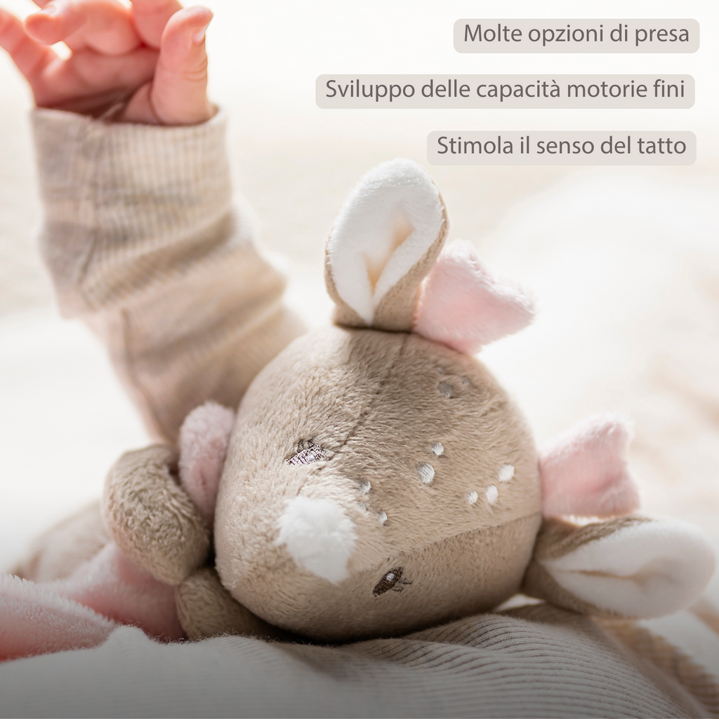 FanFan Baby Cuddle blanket - 65 x 40 cm - Doudou deer - Pink [IT]