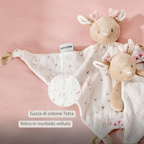 FanFan Baby Cuddle blanket - 65 x 40 cm - Doudou deer - Pink [IT]