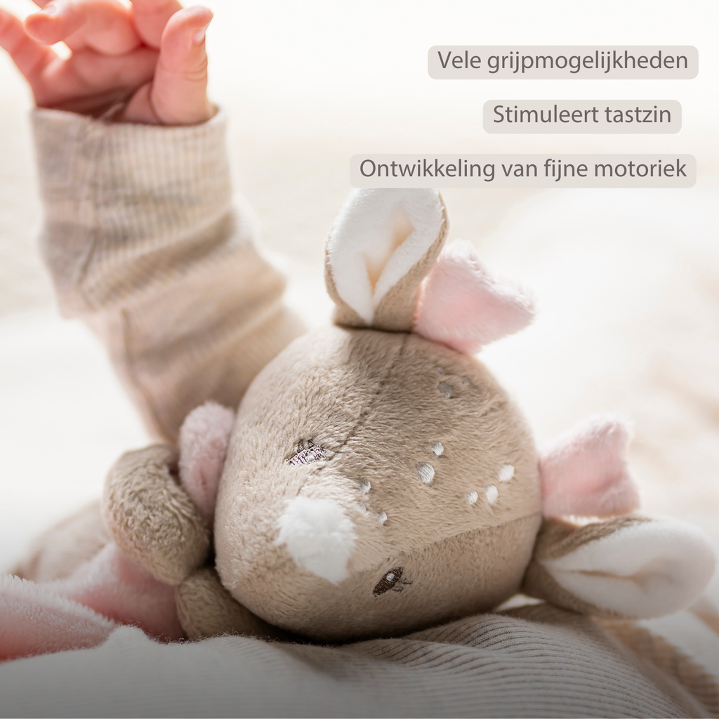 FanFan Baby Cuddle blanket - 65 x 40 cm - Doudou deer - Pink [NL]