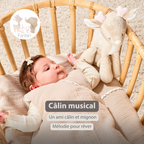 FanFan Musical soft toy little deer - 25 cm - Soft toy with music - Beige [FR]