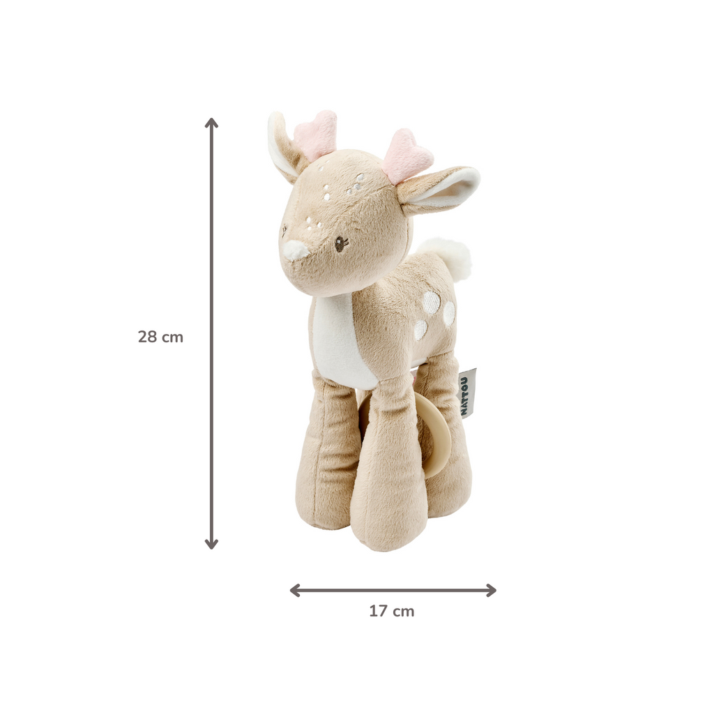 FanFan Musical soft toy little deer - 25 cm - Soft toy with music - Beige [EN]