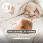 FanFan Musical Cuddle Elephant - 25 cm - Soft Cuddle with Music - Sand [DE]