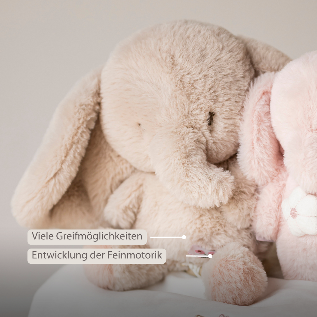 FanFan Musical Cuddle Elephant - 25 cm - Soft Cuddle with Music - Sand [DE]