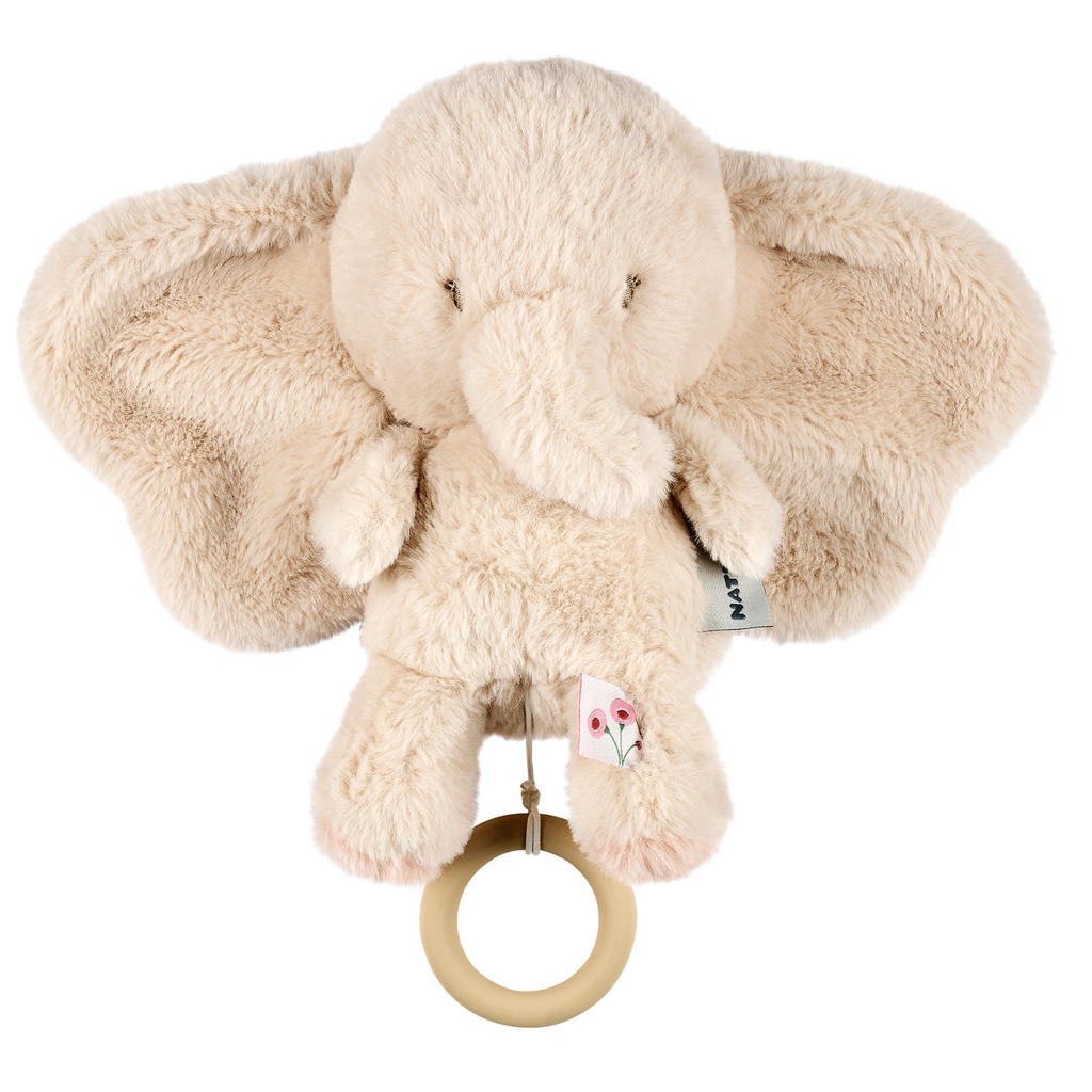 FanFan Musical Cuddle Elephant - 25 cm - Soft Cuddle with Music - Sand [FR]