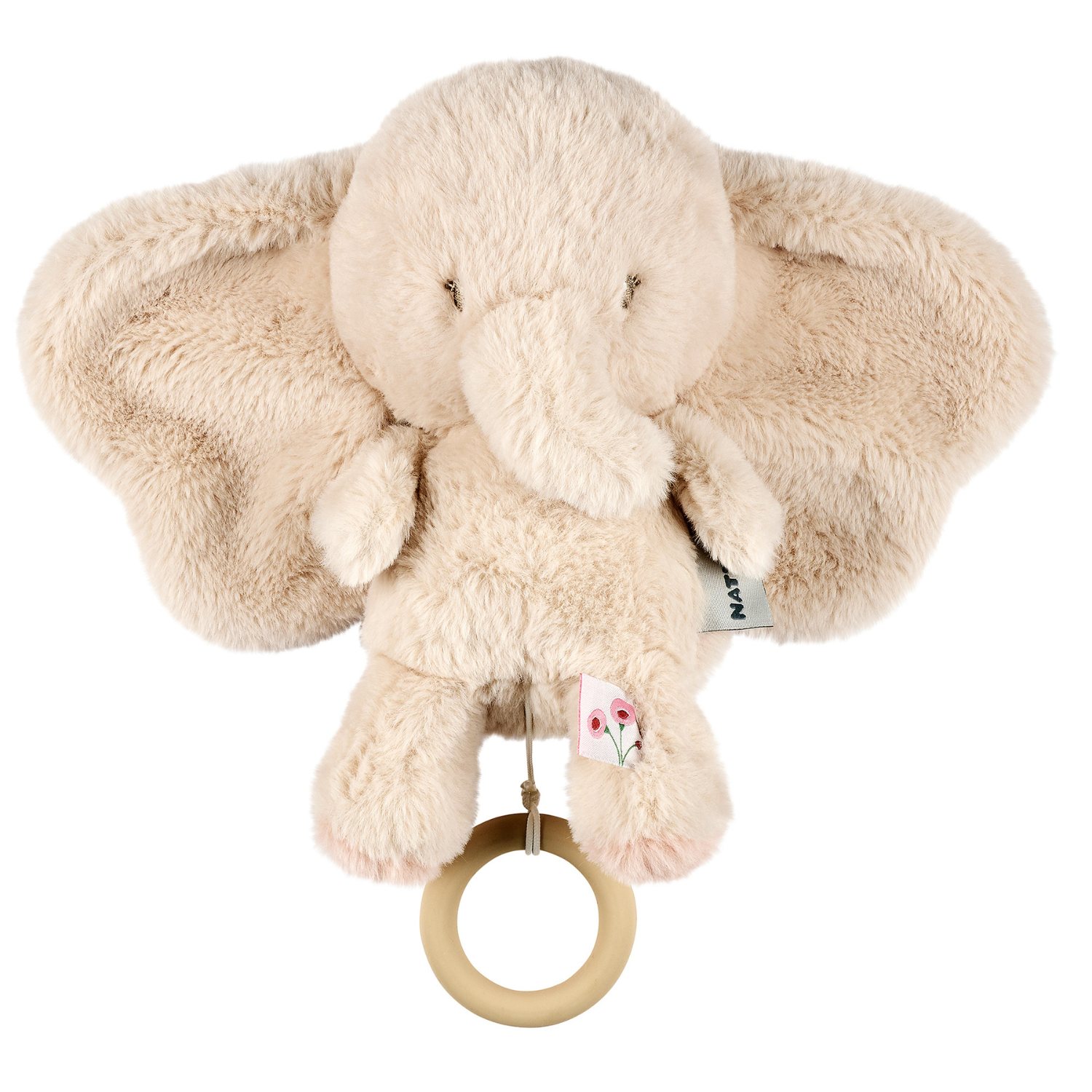 FanFan Musical Cuddle Elephant - 25 cm - Soft Cuddle with Music - Sand [FR]