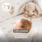 FanFan Musical Cuddle Elephant - 25 cm - Soft Cuddle with Music - Sand [FR]