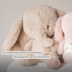 FanFan Musical Cuddle Elephant - 25 cm - Soft Cuddle with Music - Sand [FR]