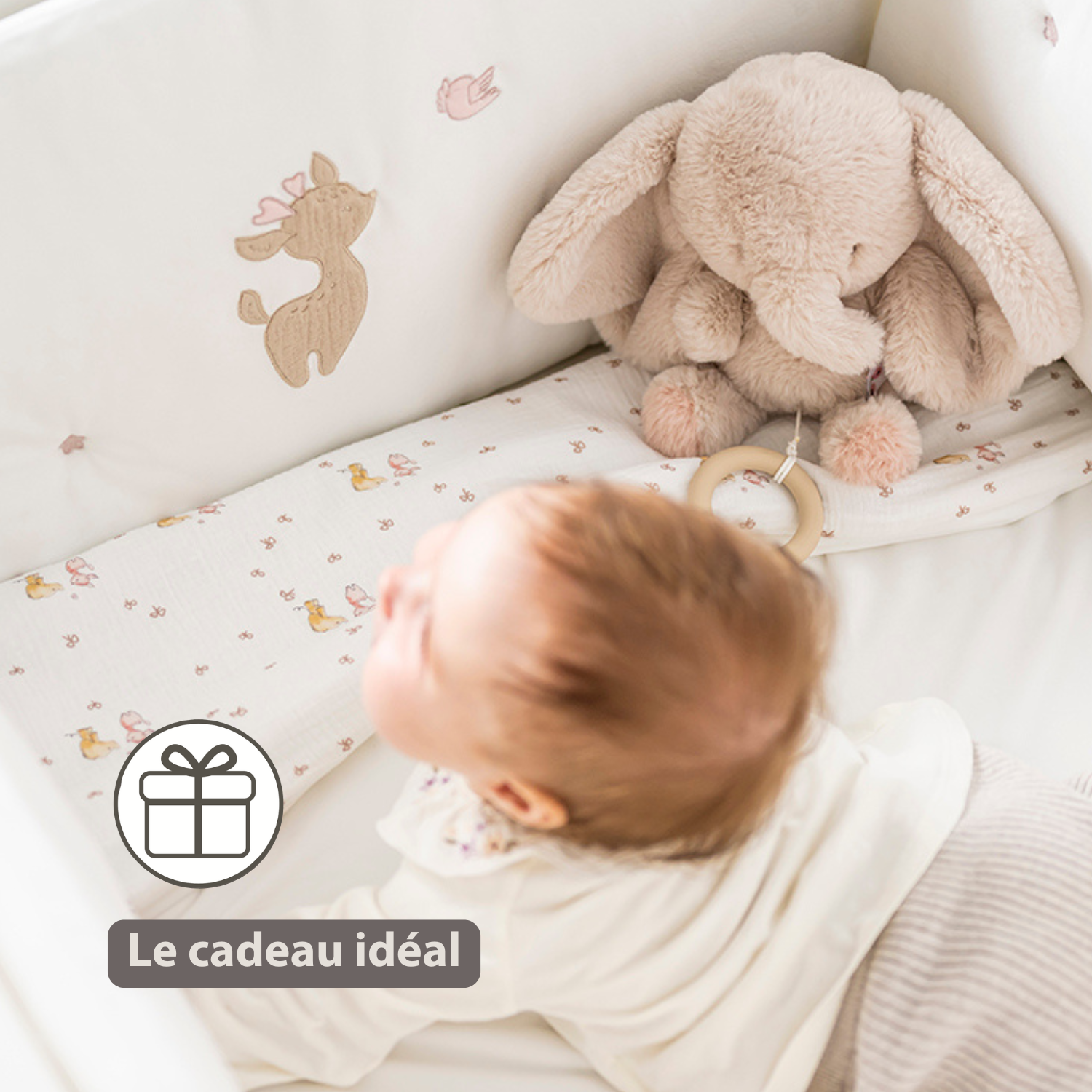 FanFan Musical Cuddle Elephant - 25 cm - Soft Cuddle with Music - Sand [FR]