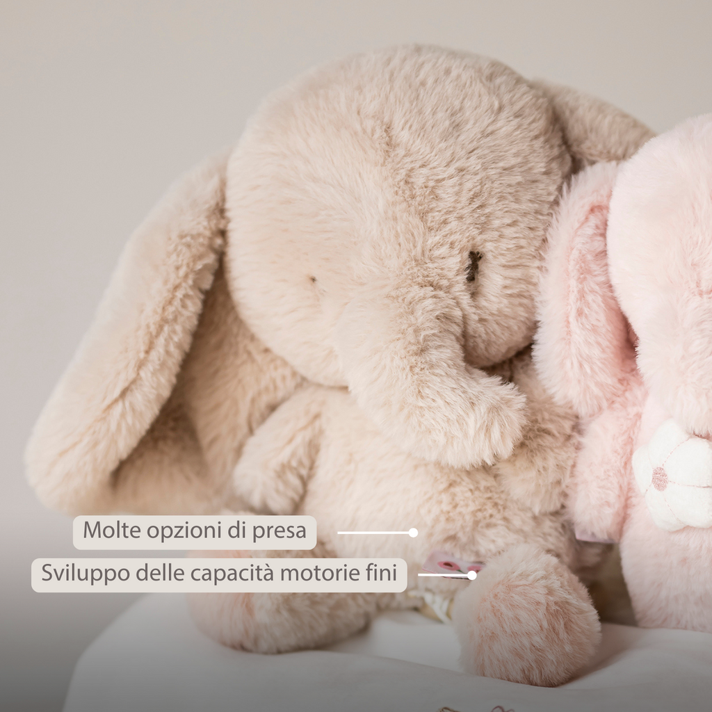 FanFan Musical Cuddle Elephant - 25 cm - Soft Cuddle with Music - Sand [IT]