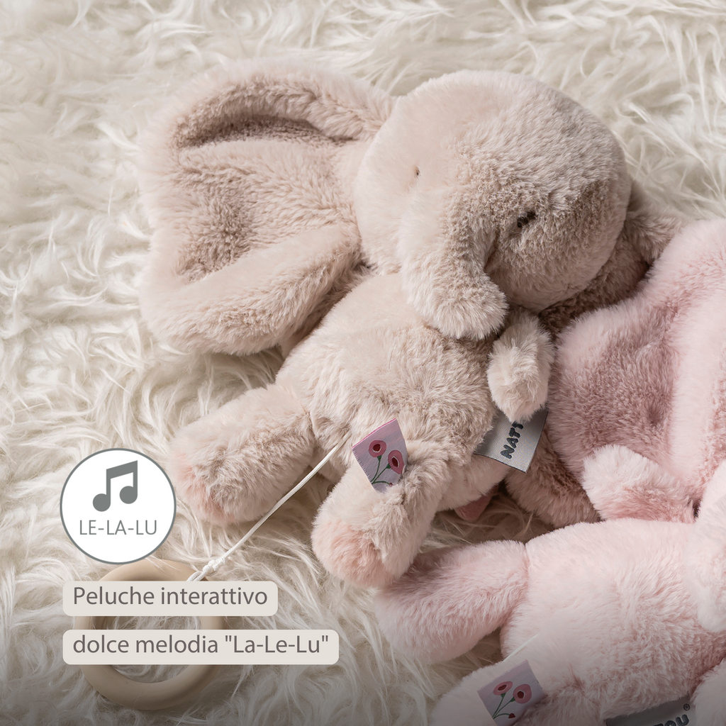 FanFan Musical Cuddle Elephant - 25 cm - Soft Cuddle with Music - Sand [IT]
