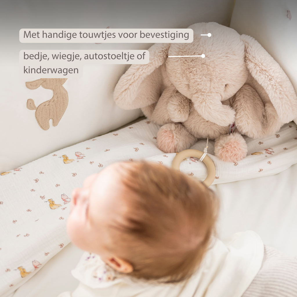 FanFan Musical Cuddle Elephant - 25 cm - Soft Cuddle with Music - Sand [NL]