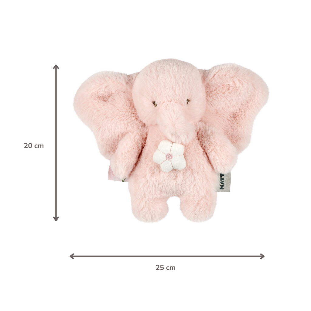 FanFan Musical Cuddle Toy Elephant – 20 cm – Soft Plush with Music – Pink [EN]