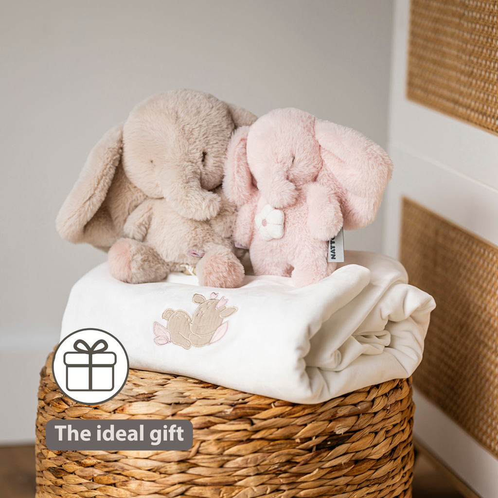 FanFan Musical Cuddle Toy Elephant – 20 cm – Soft Plush with Music – Pink [EN]
