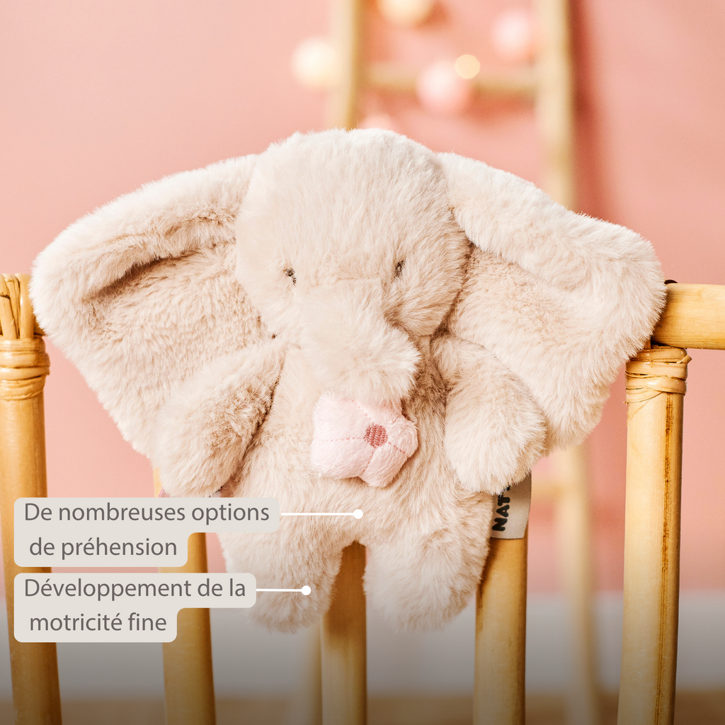 FanFan Musical Cuddle Toy Elephant - 20 cm - Soft Plush with Music - Sand [FR]