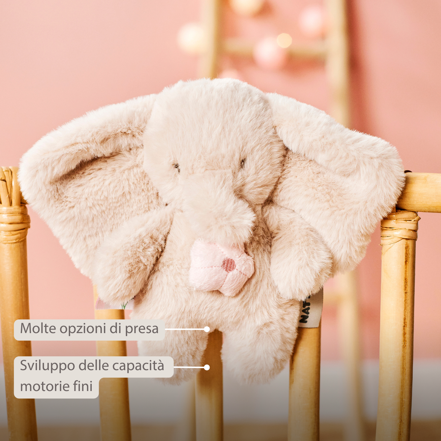 FanFan Musical Cuddle Toy Elephant - 20 cm - Soft Plush with Music - Sand [IT]