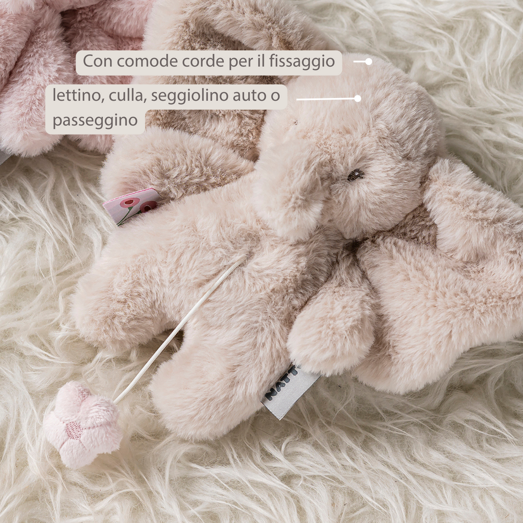 FanFan Musical Cuddle Toy Elephant - 20 cm - Soft Plush with Music - Sand [IT]
