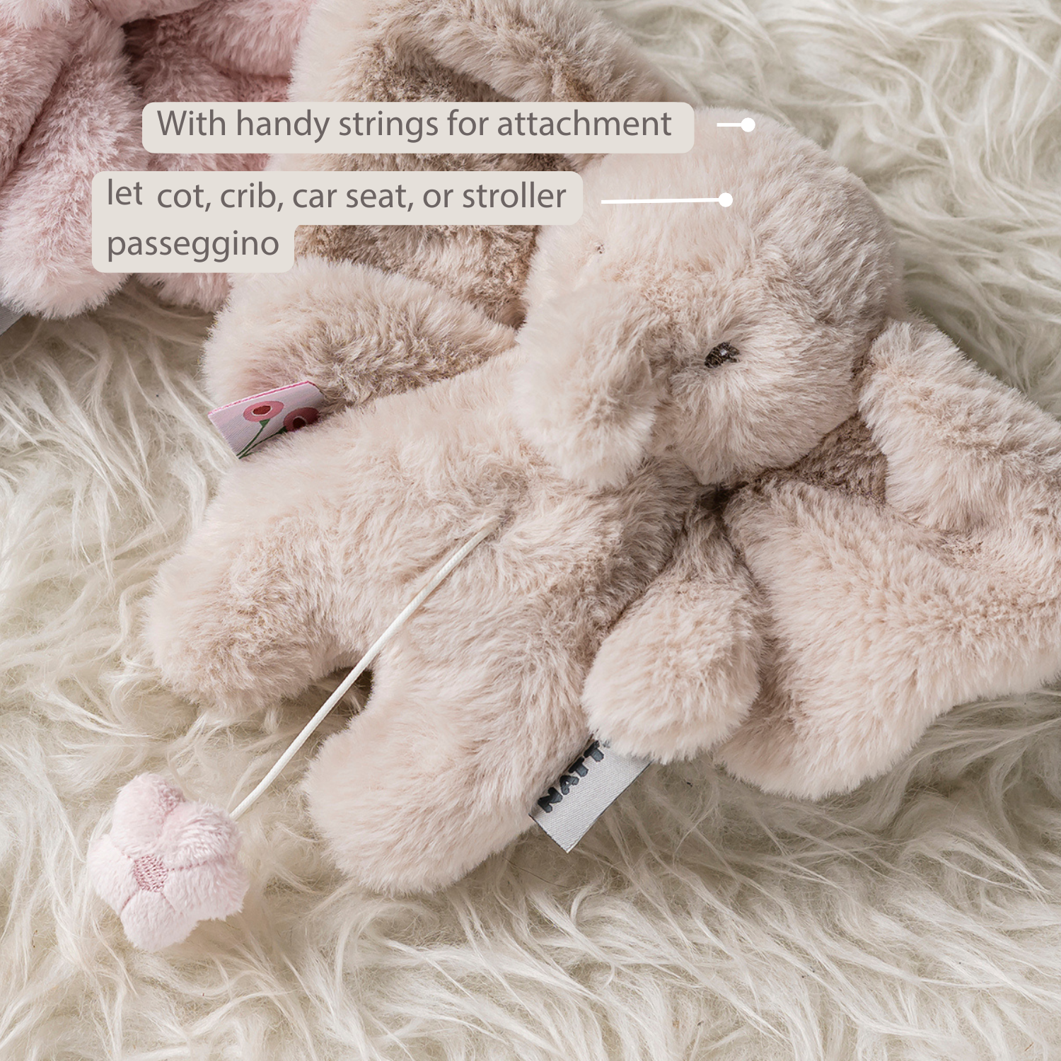 FanFan Musical Cuddle Toy Elephant - 20 cm - Soft Plush with Music - Sand [EN]