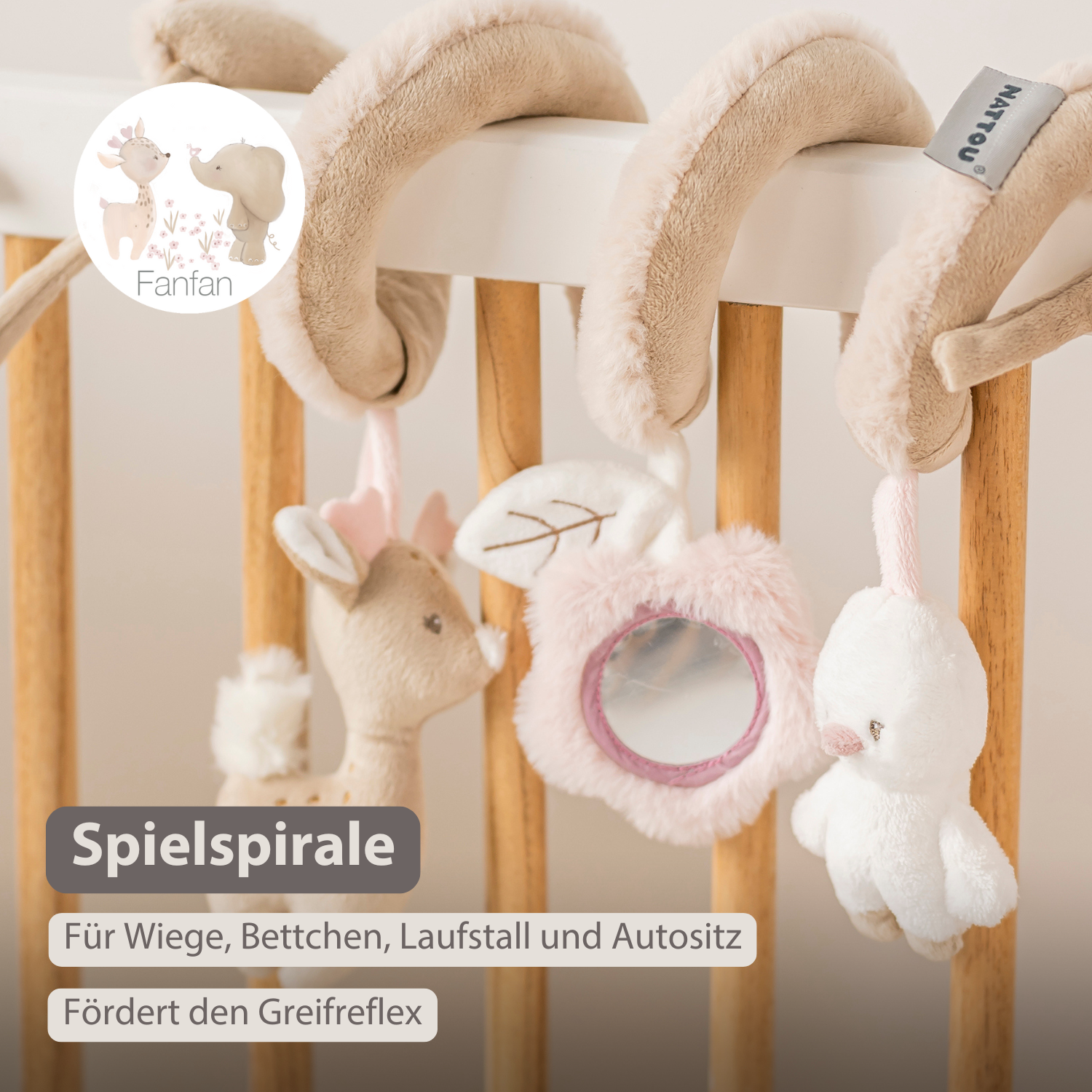 FanFan Baby Activity Spiral – 28 cm – Activity Spiral for Home or On-the-Go [DE]