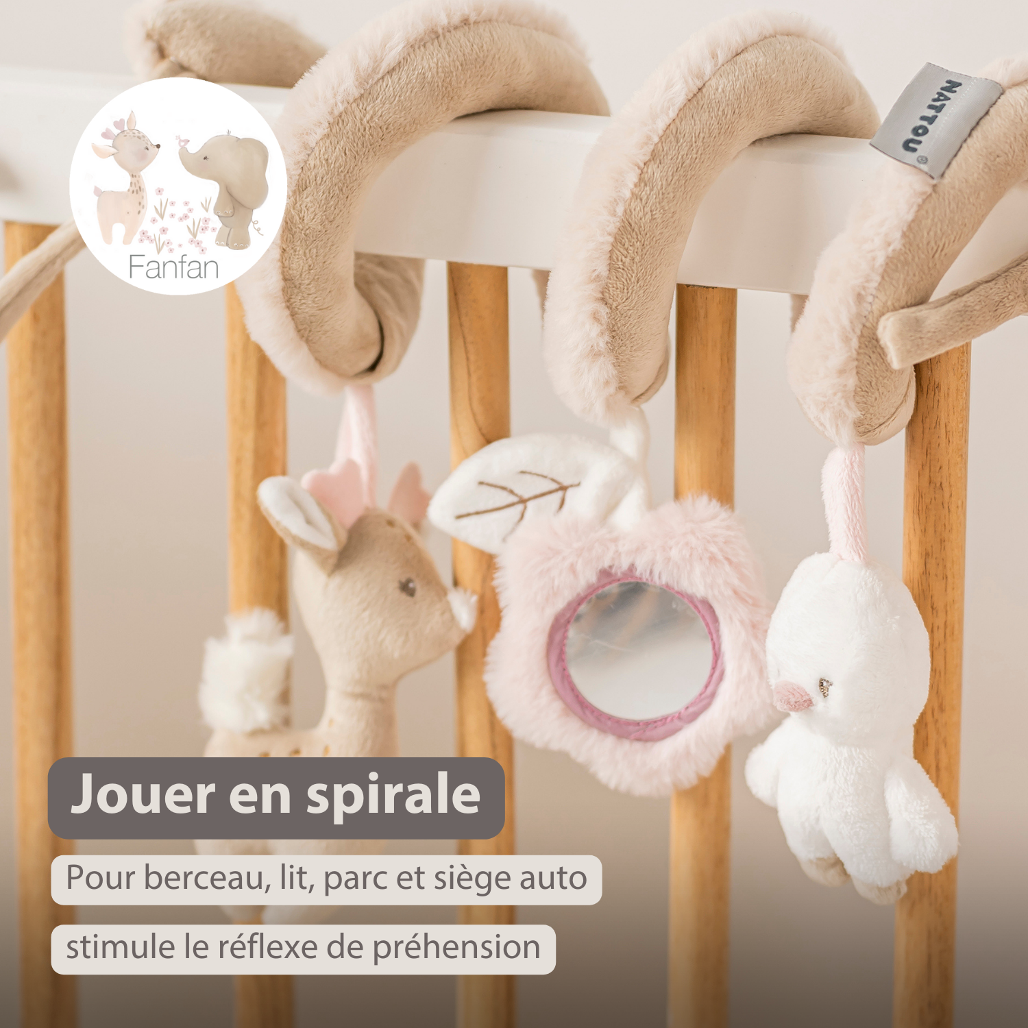 FanFan Baby Activity Spiral – 28 cm – Activity Spiral for Home or On-the-Go [FR]