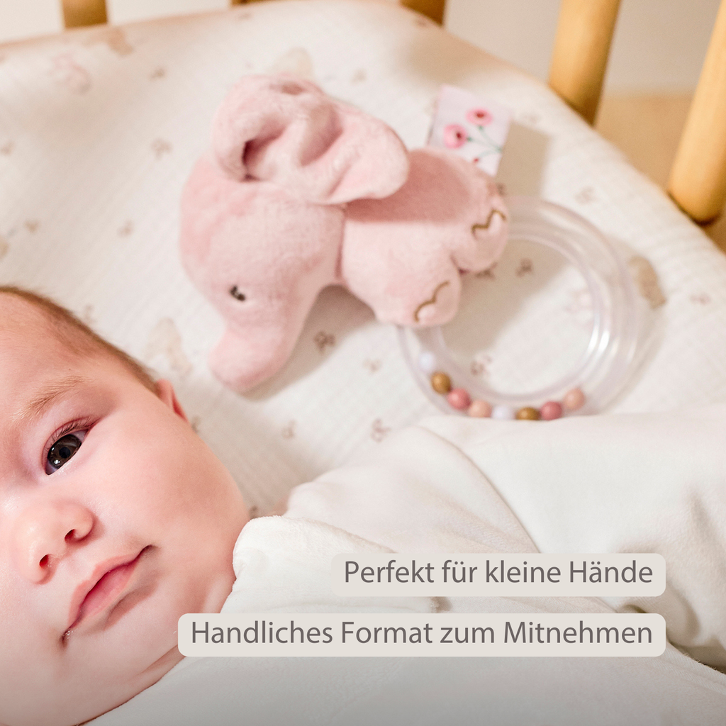 FanFan Rattle Baby Elephant - 15 cm - Baby Teether [DE]