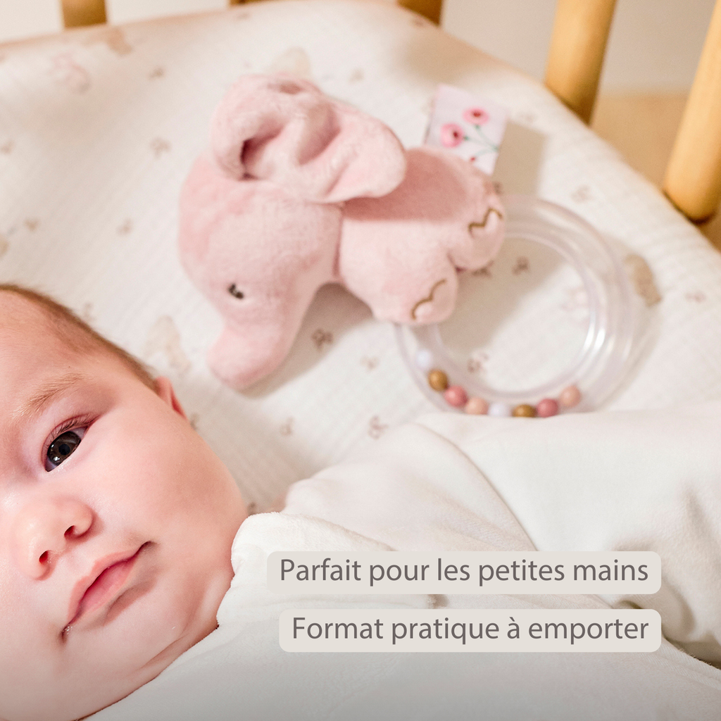 FanFan Rattle Baby Elephant - 15 cm - Baby Teether [FR]