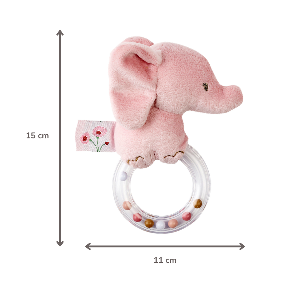 FanFan Rattle Baby Elephant - 15 cm - Baby Teether [FR]