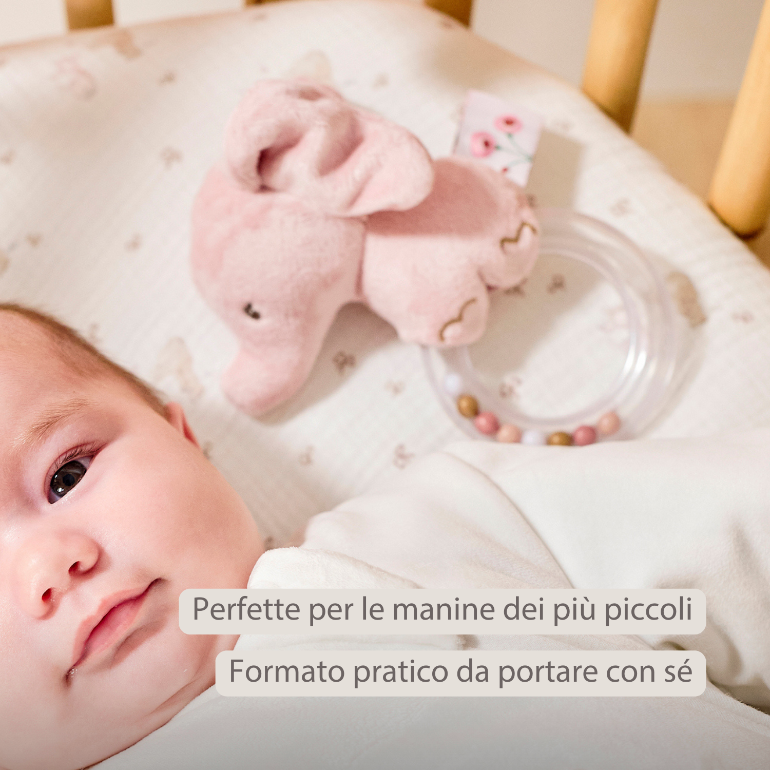 FanFan Rattle Baby Elephant - 15 cm - Baby Teether [IT]