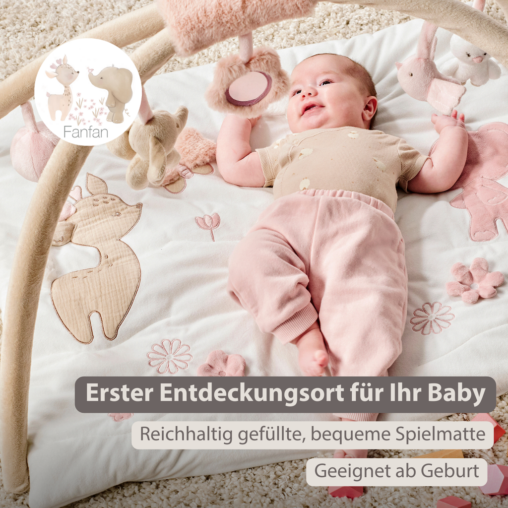 FanFan Baby Play Mat with Arches Square - 70 x 80 cm - Activity Play Rug Baby [DE]