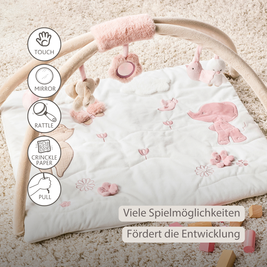 FanFan Baby Play Mat with Arches Square - 70 x 80 cm - Activity Play Rug Baby [DE]