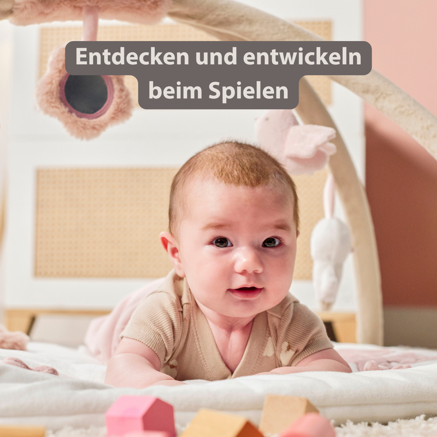 FanFan Baby Play Mat with Arches Square - 70 x 80 cm - Activity Play Rug Baby [DE]