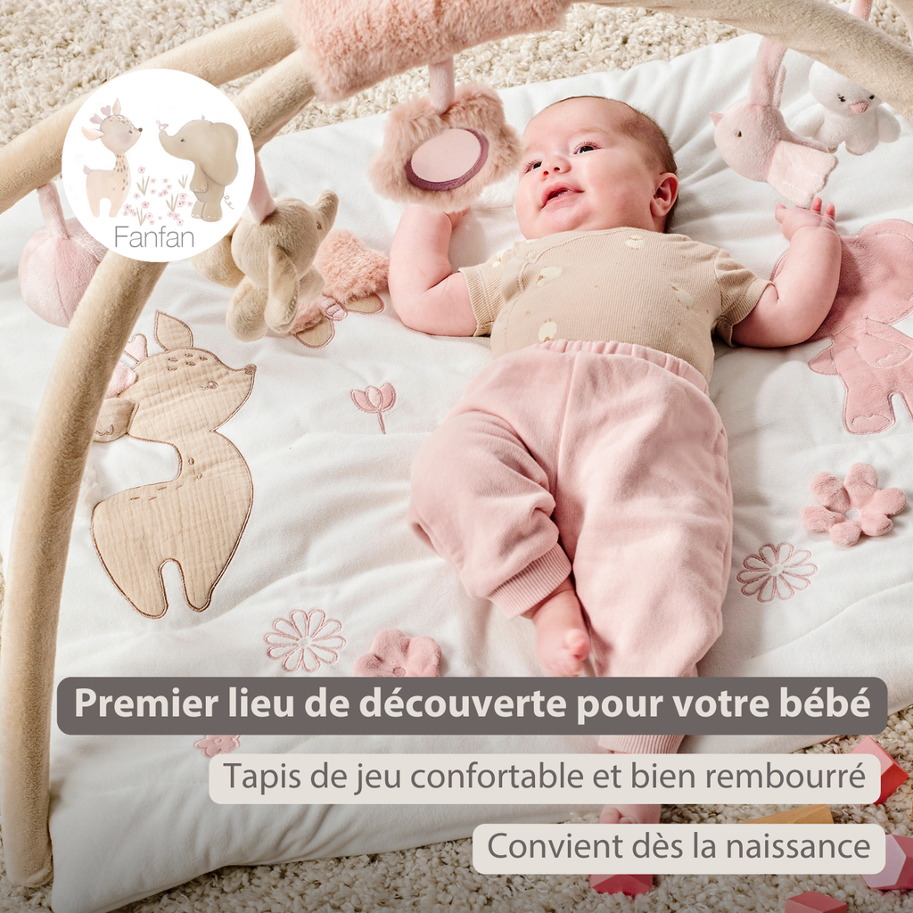 FanFan Baby Play Mat with Arches Square - 70 x 80 cm - Activity Play Rug Baby [FR]