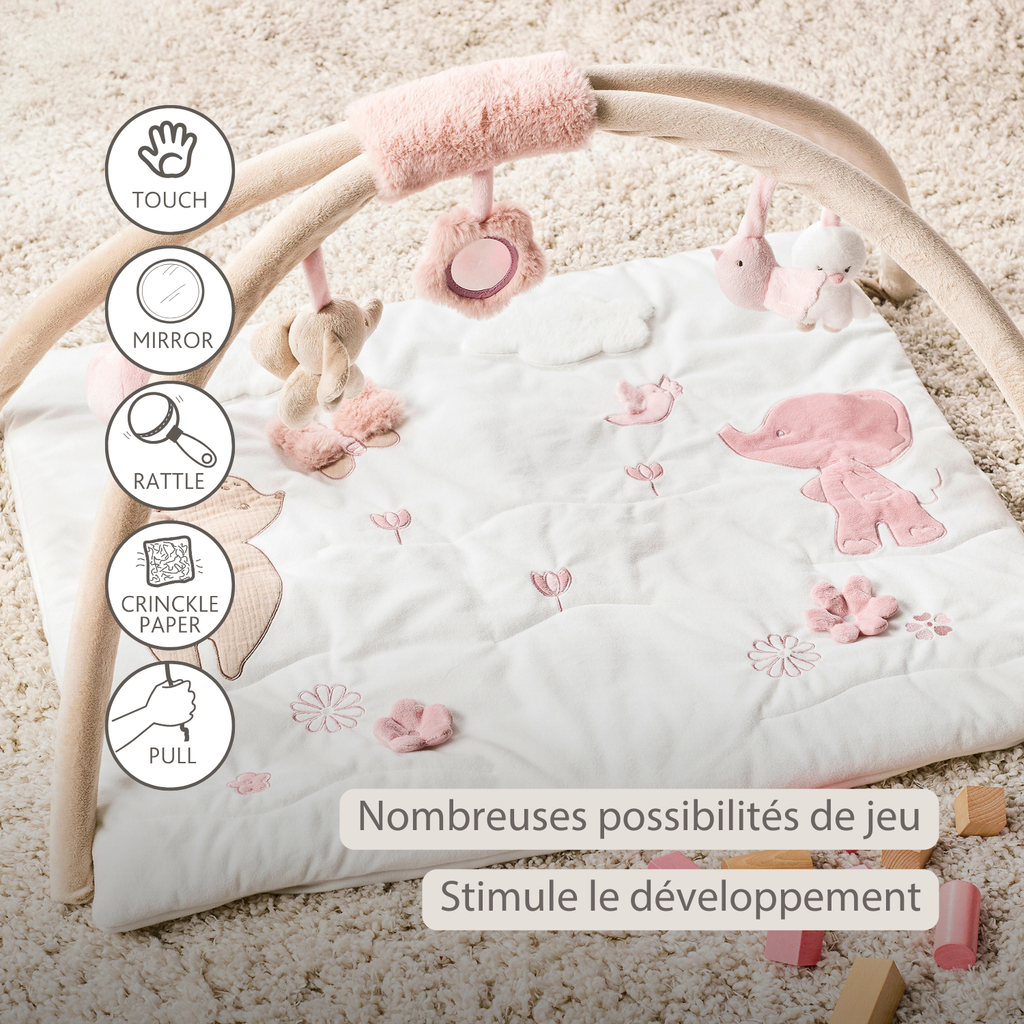 FanFan Baby Play Mat with Arches Square - 70 x 80 cm - Activity Play Rug Baby [FR]