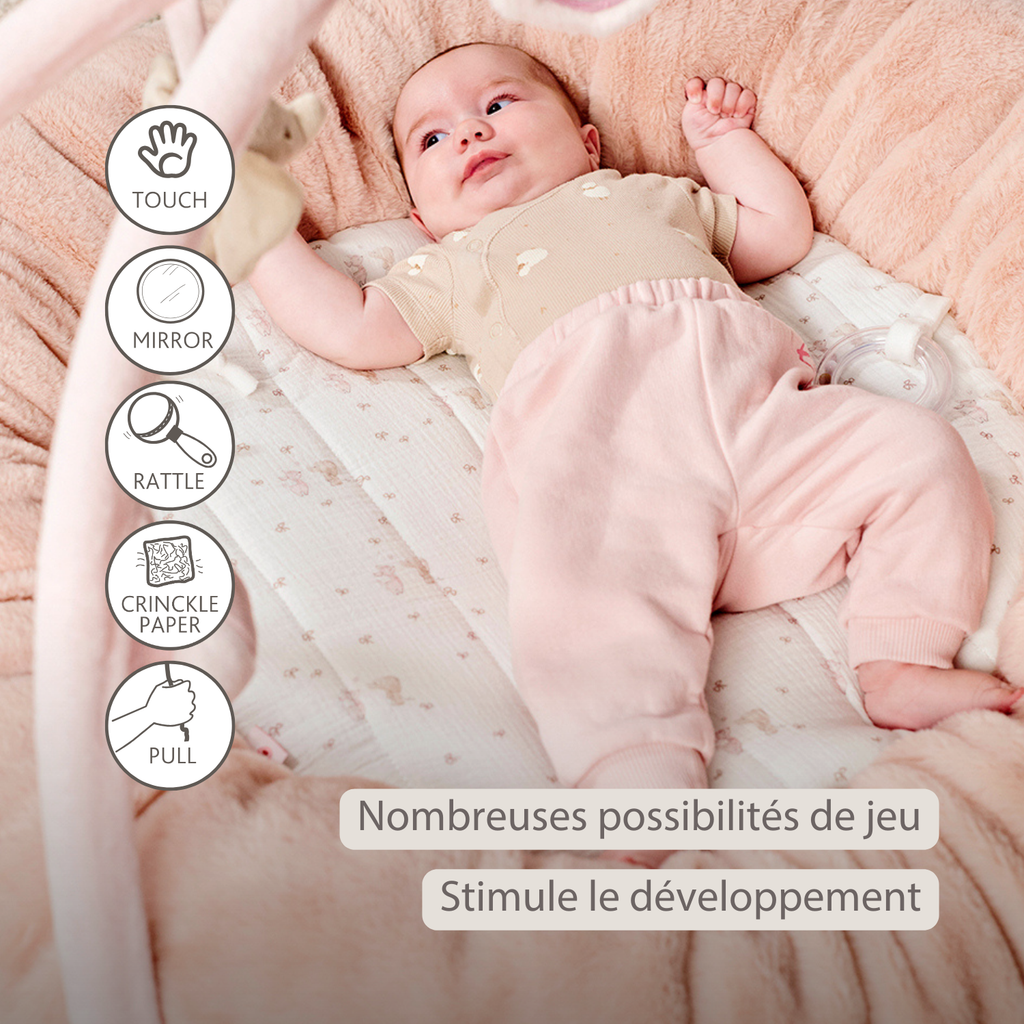 FanFan Baby Playmat with Arches – 90 cm – Activity Play Rug Baby – Padded Edges [FR]