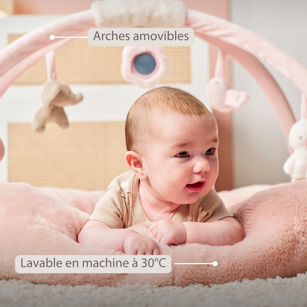 FanFan Baby Playmat with Arches – 90 cm – Activity Play Rug Baby – Padded Edges [FR]