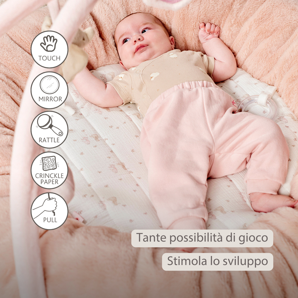 FanFan Baby Playmat with Arches – 90 cm – Activity Play Rug Baby – Padded Edges [IT]
