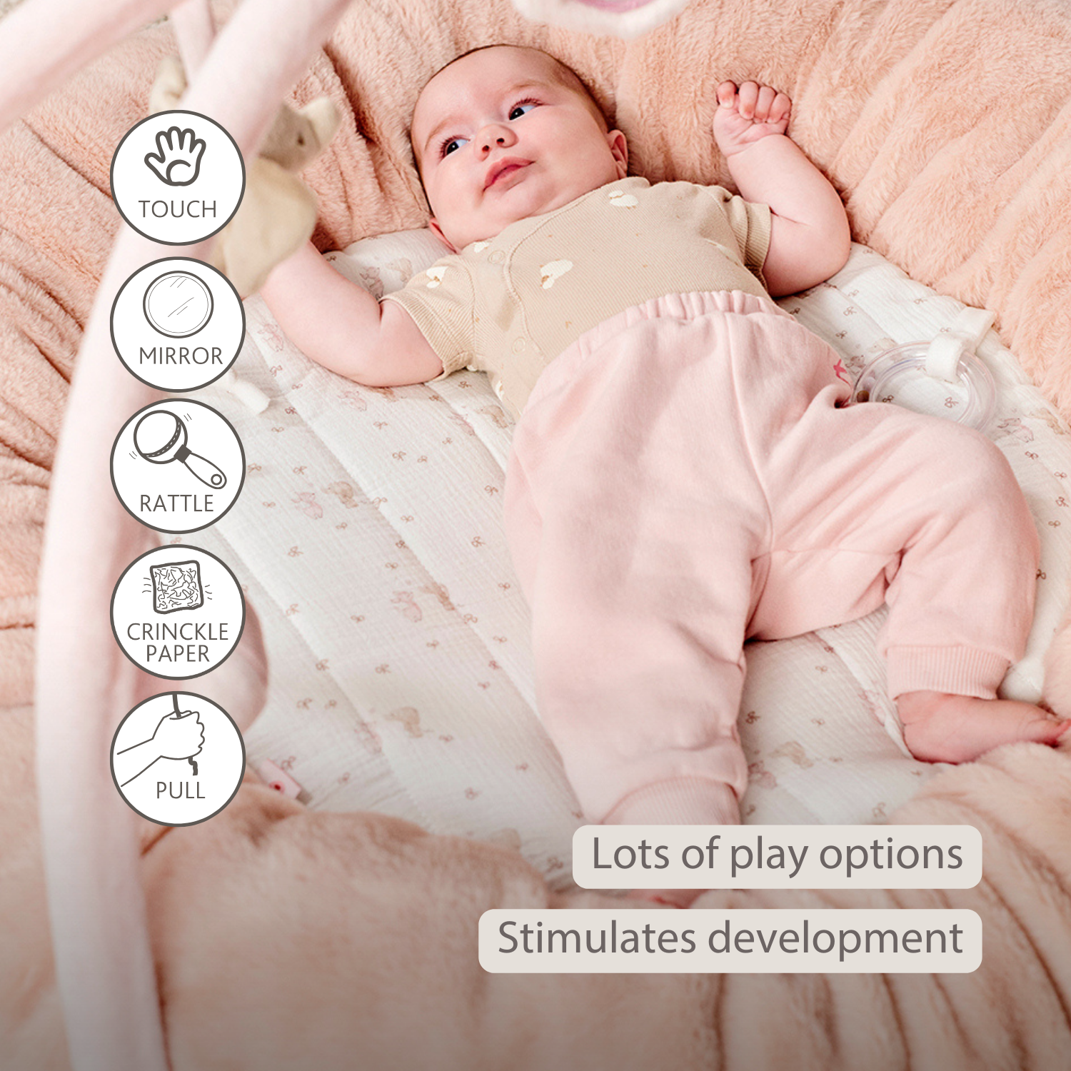 FanFan Baby Playmat with Arches – 90 cm – Activity Play Rug Baby – Padded Edges [EN]