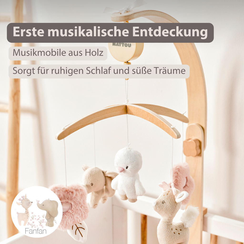 FanFan Baby Music Mobile – Wooden Crib Mobile [DE]