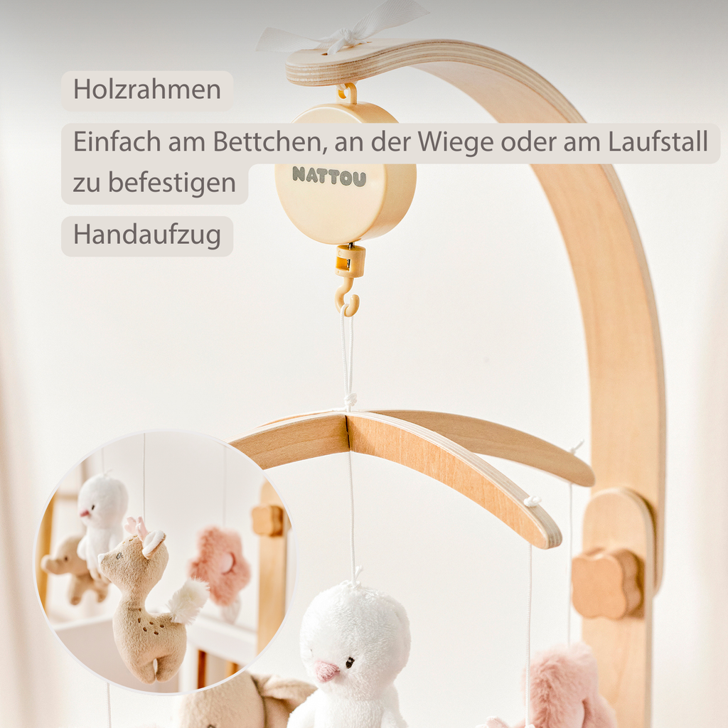 FanFan Baby Music Mobile – Wooden Crib Mobile [DE]