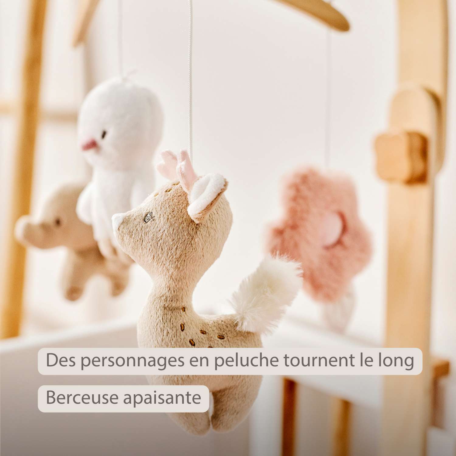 FanFan Baby Music Mobile – Wooden Crib Mobile [FR]