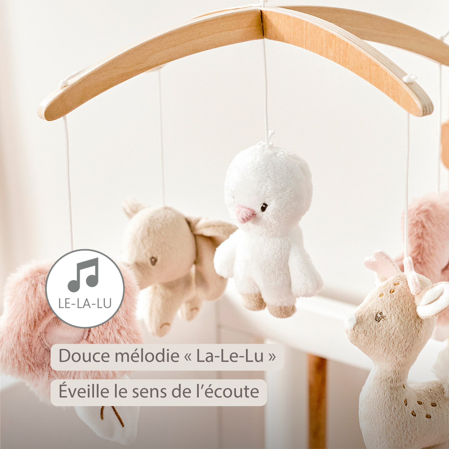 FanFan Baby Music Mobile – Wooden Crib Mobile [FR]
