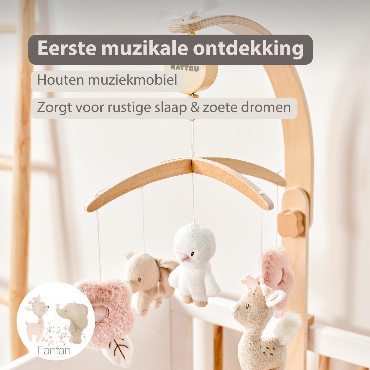 FanFan Baby Music Mobile – Wooden Crib Mobile [NL]