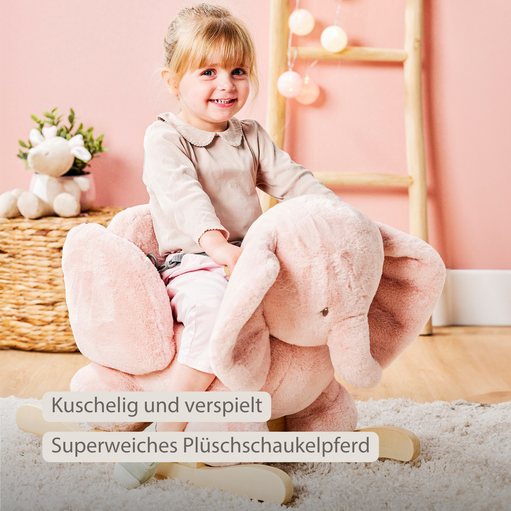 FanFan Rocking Horse Elephant – Rocking Animal – Old Pink [DE]