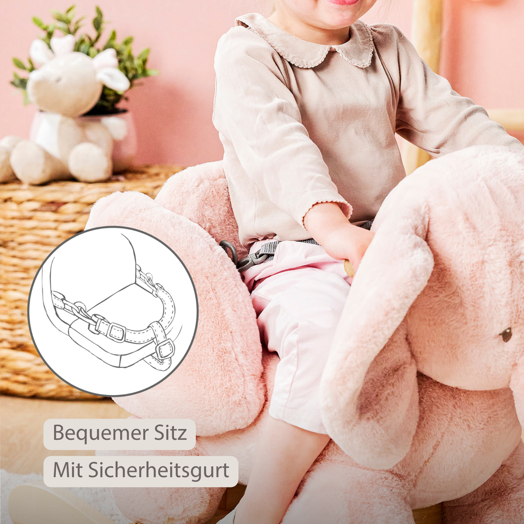 FanFan Rocking Horse Elephant – Rocking Animal – Old Pink [DE]
