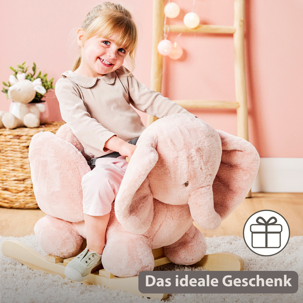 FanFan Rocking Horse Elephant – Rocking Animal – Old Pink [DE]